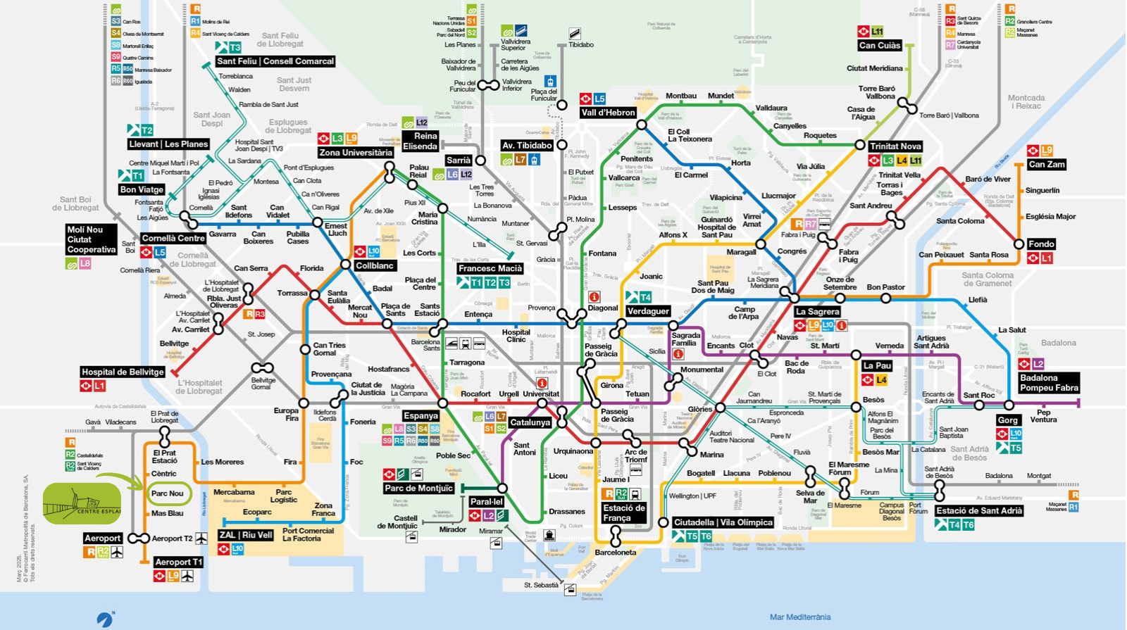 Mapa de la xarxa de Metro de Barcelona