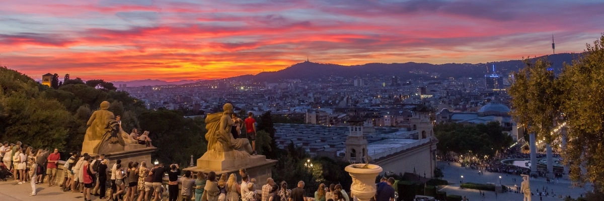 Posta de sol des de l'MNAC